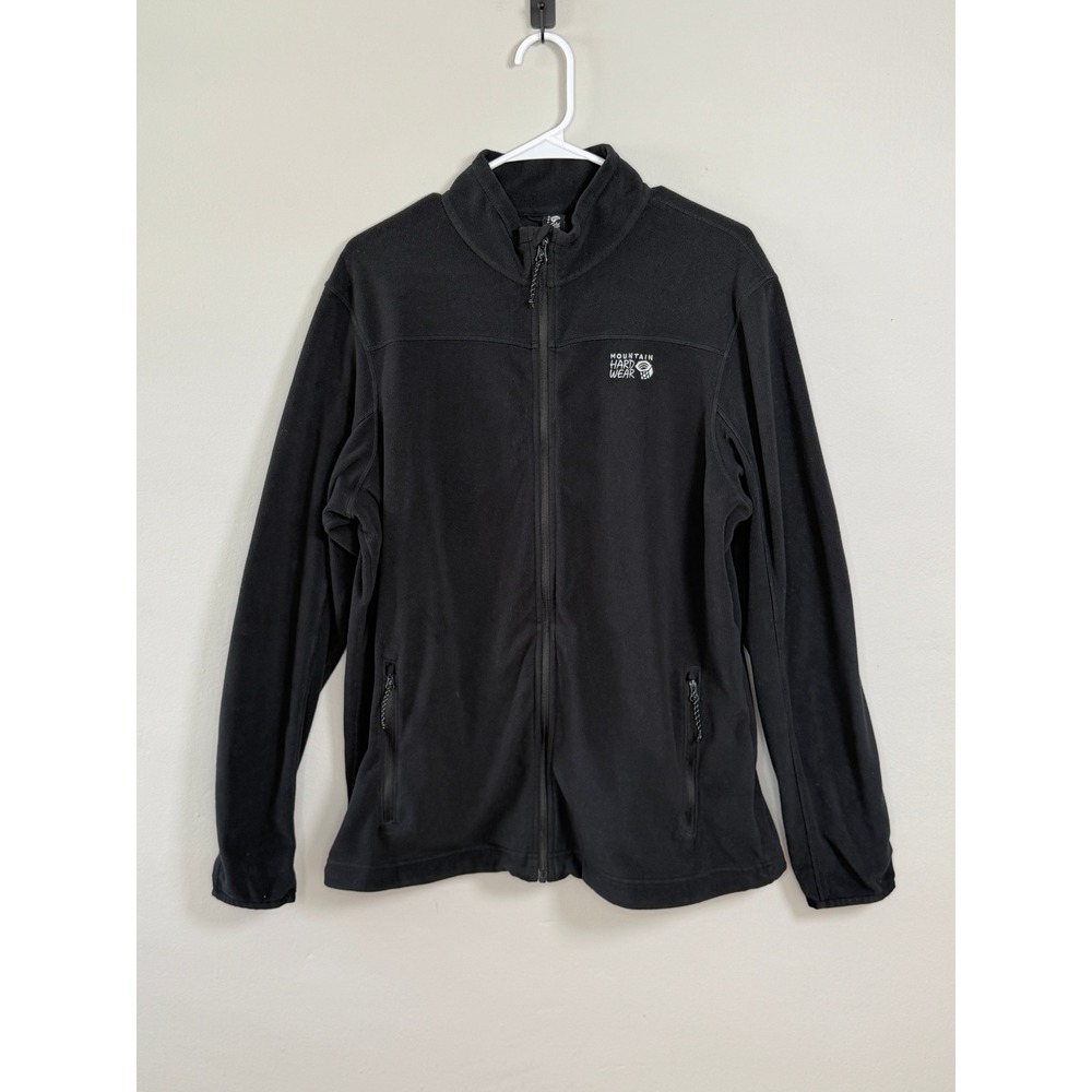 Mountain Hardwear Fleece Jacket Mens L Black Full Zip Gorpcore Camping Hiking